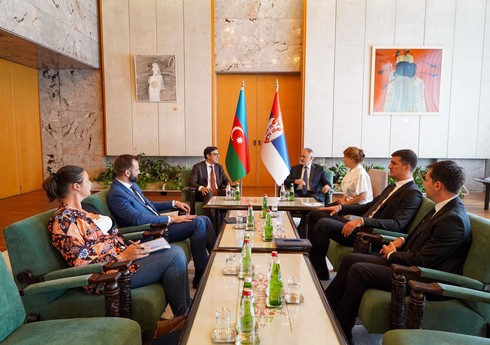 Gənclər və idman naziri Belqradda serbiyalı həmkarı ilə görüşüb